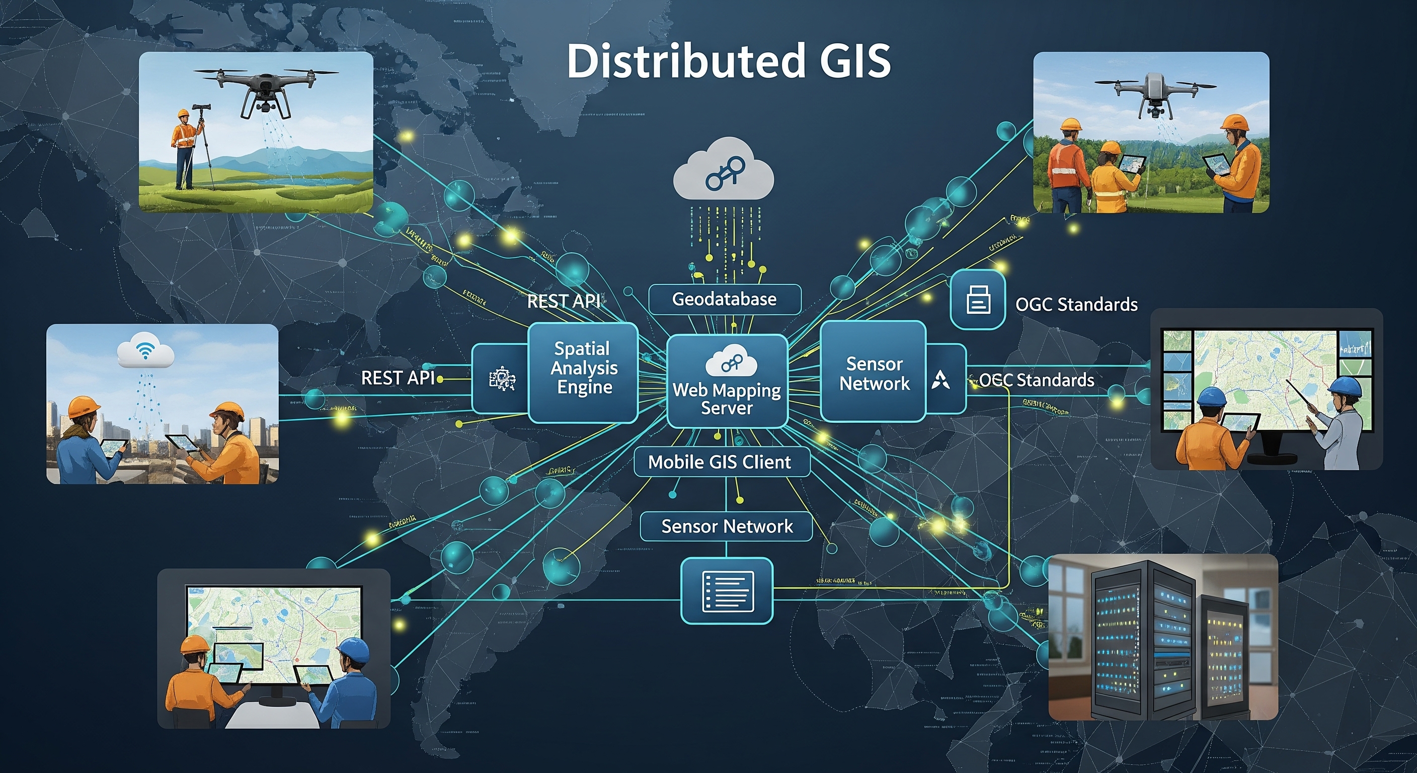 分散型GISのアーキテクチャ図